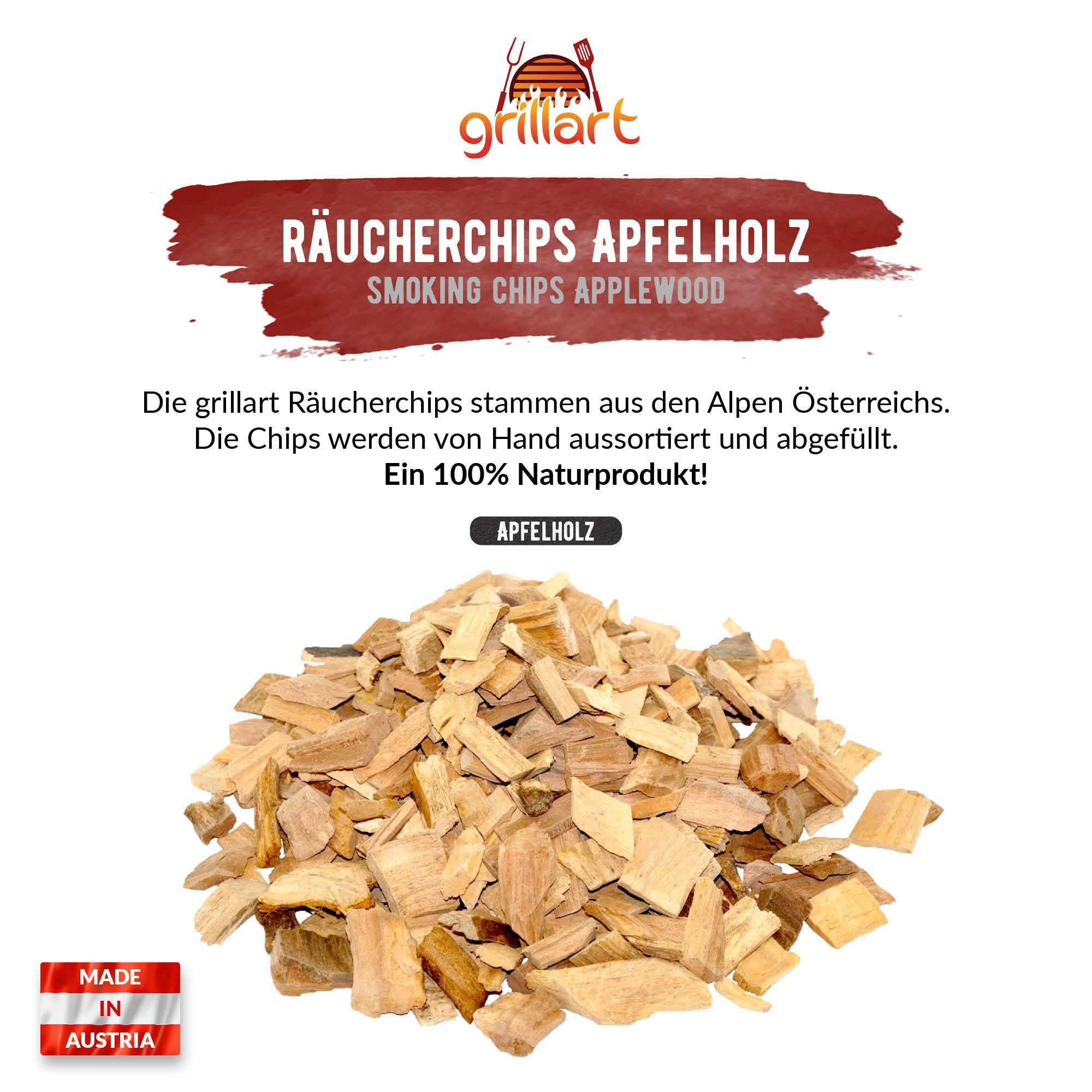 XL Premium Räucherchips Mix - sehr rauchaktives Räucherholz / Holzhackschnitzel - Vorteilspack - grillart®