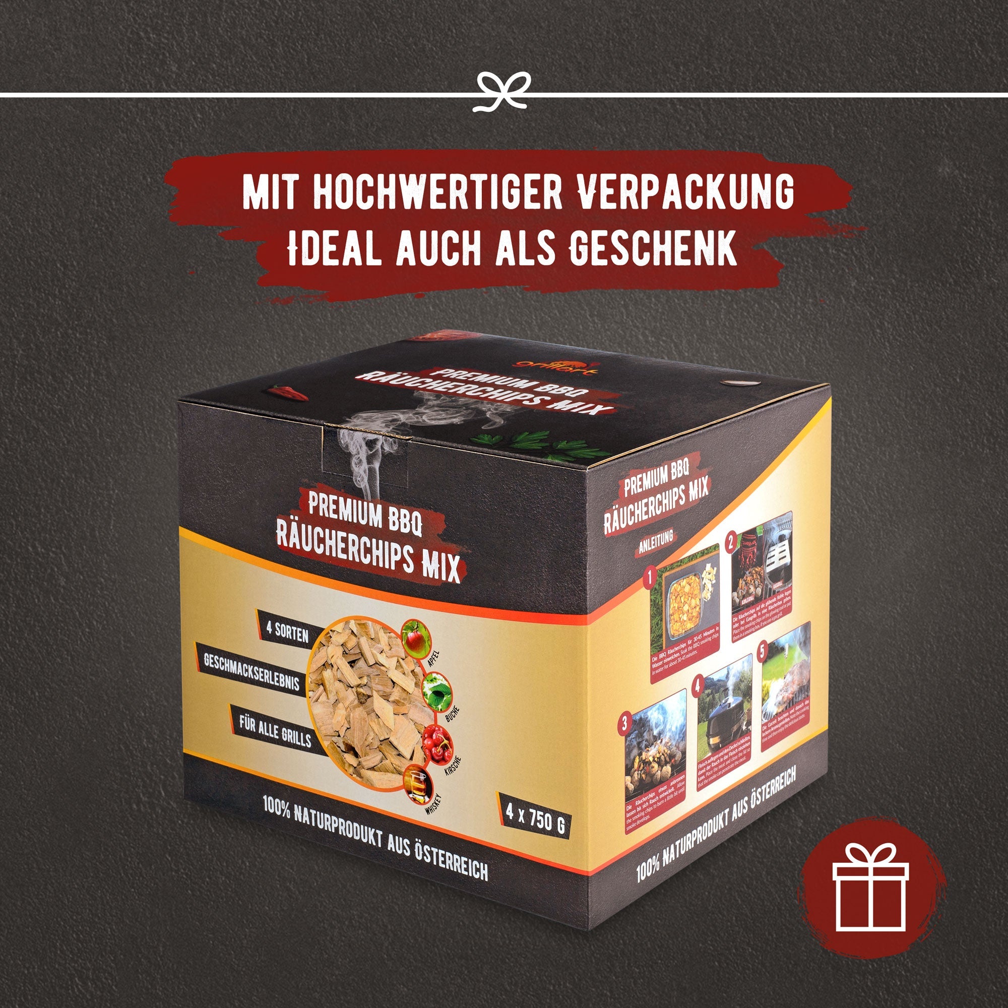 XL Premium Räucherchips Mix - sehr rauchaktives Räucherholz / Holzhackschnitzel - Vorteilspack - grillart®